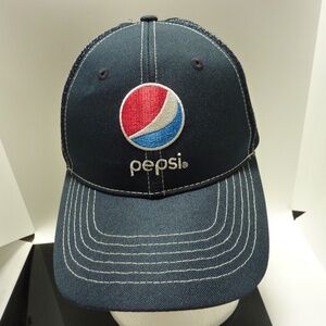 G&G Outfitters Pepsi Navy Blue Mesh Snapback Trucker Hat Embroidered Logo